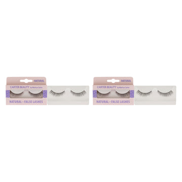 False Lashes - Natural by Carter Beauty for Women - 1 Pair Eyelashes - Pack of 2