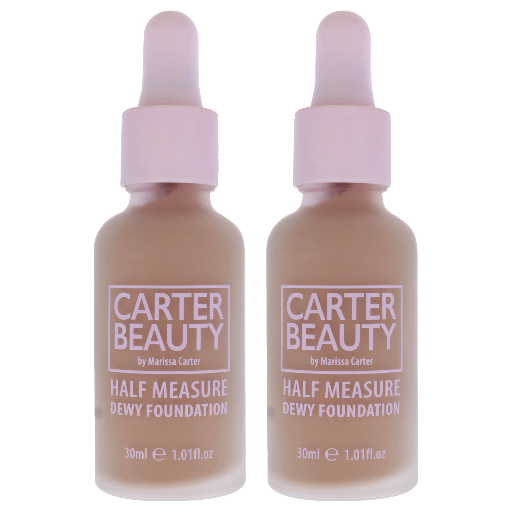 Half Measure Dewy Foundation - Caramel Chew by Carter Beauty for Women - 1.01 oz Foundation - Pack of 2