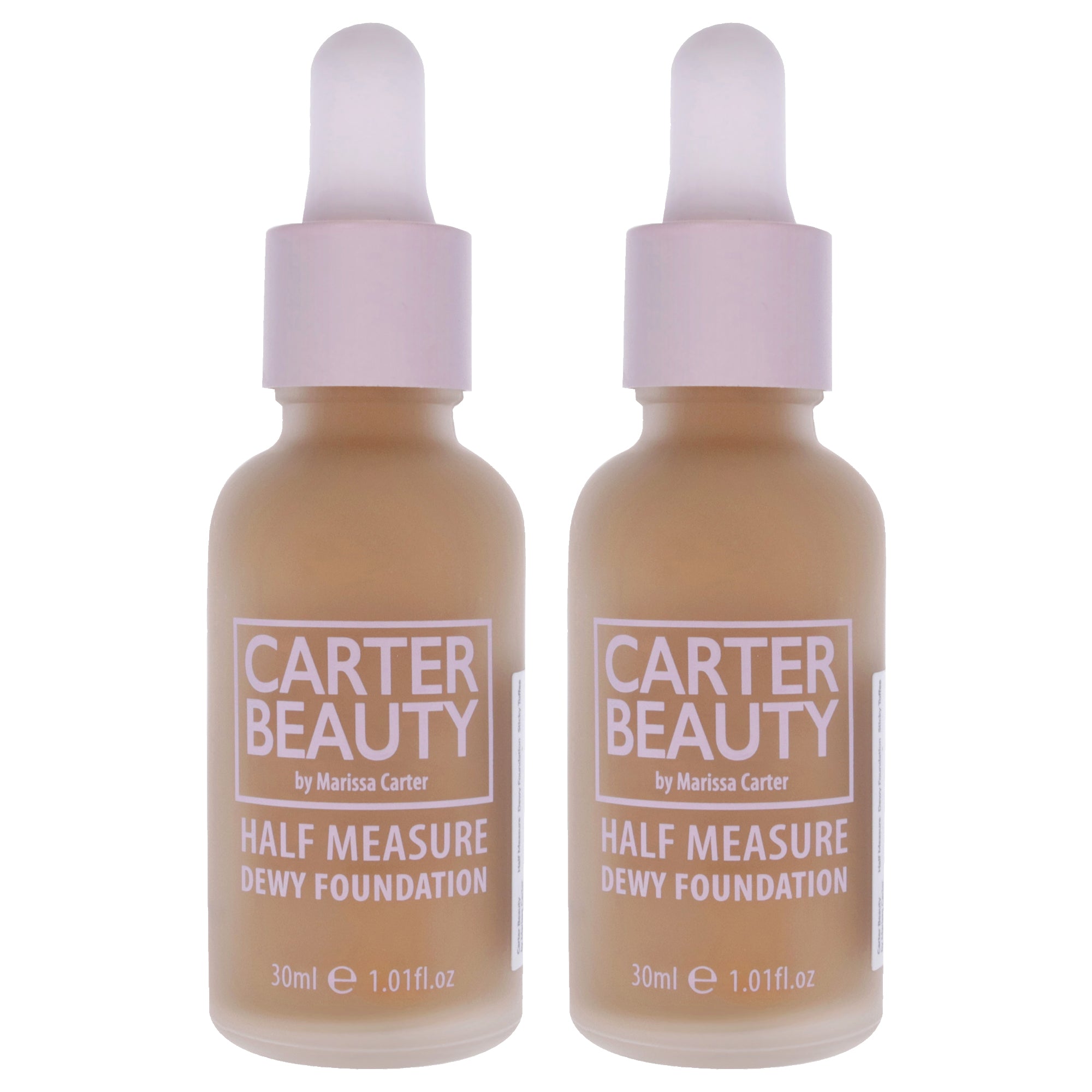 Half Measure Dewy Foundation - Sticky Toffee by Carter Beauty for Women - 1.01 oz Foundation - Pack of 2