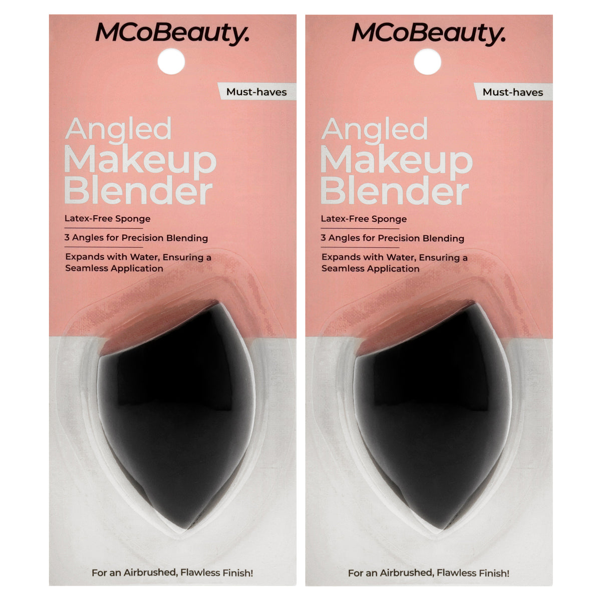 Angled Makeup Blender by MCoBeauty for Women - 1 Pc Sponge - Pack of 2
