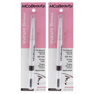 Instant Brows Pencil - Medium-Dark by MCoBeauty for Women - 0.007 oz Eyebrow - Pack of 2