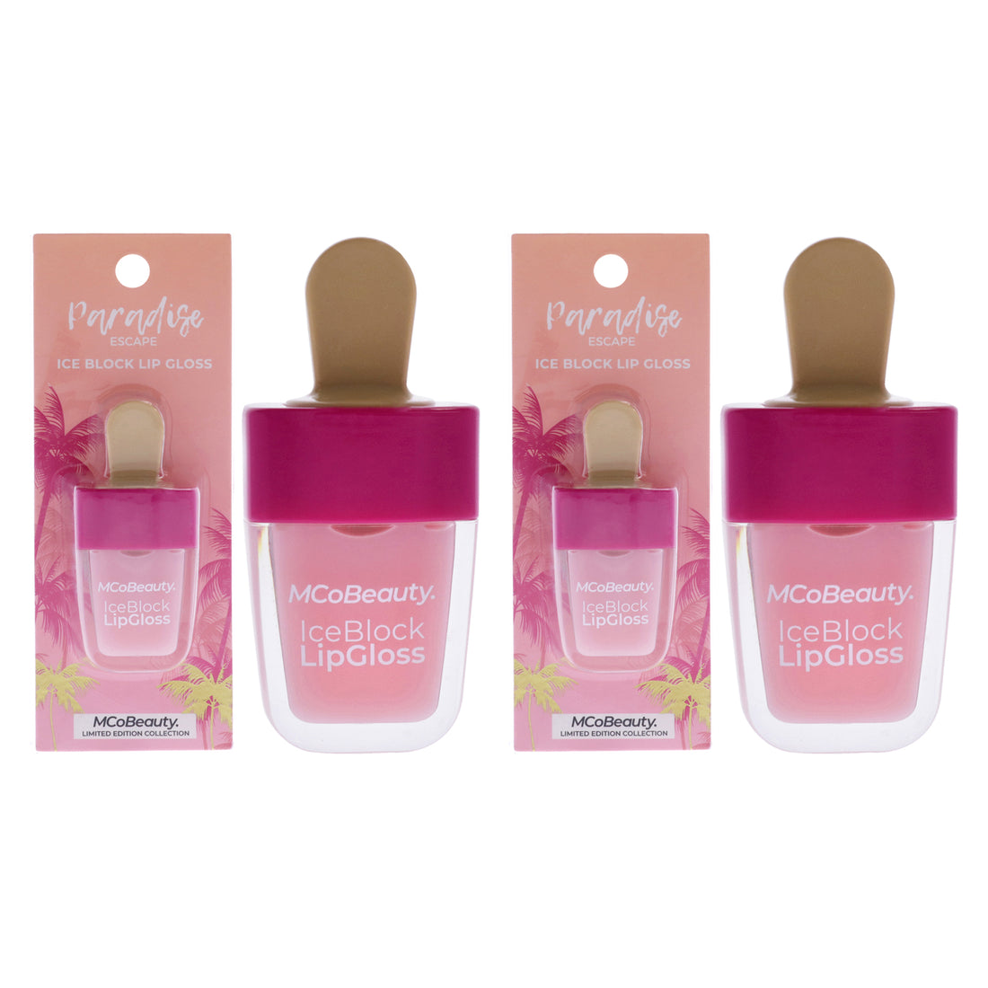Paradise Escape Ice Block Lip Gloss - Cosmo by MCoBeauty for Women - 0.185 oz Lip Gloss - Pack of 2