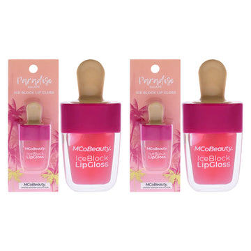 Paradise Escape Ice Block Lip Gloss - Pink Lady by MCoBeauty for Women - 0.185 oz Lip Gloss - Pack of 2