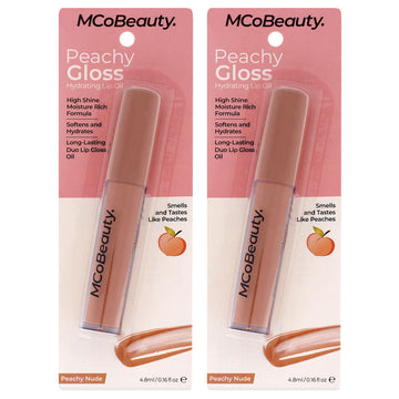 Peachy Gloss Hydrating Lip Oil - Peachy Nude by MCoBeauty for Women - 0.16 oz Lip Oil - Pack of 2