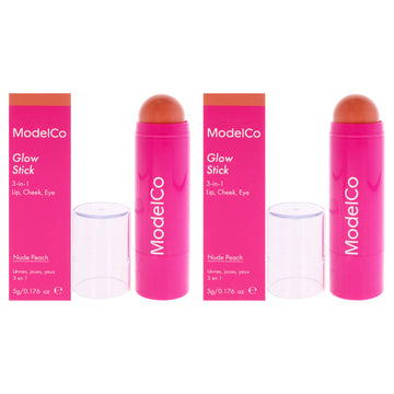 Glow Stick 3-In-1 - Nude Peach by ModelCo for Women - 0.176 oz Makeup - Pack of 2