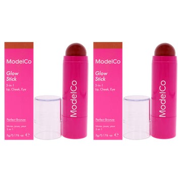 Glow Stick 3-In-1 - Perfect Bronze by ModelCo for Women - 0.176 oz Makeup - Pack of 2