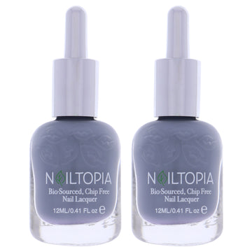 Bio-Sourced Chip Free Nail Lacquer - Blank Slate by Nailtopia for Women - 0.41 oz Nail Polish - Pack of 2