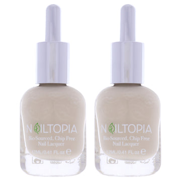 Bio-Sourced Chip Free Nail Lacquer - Creme de la Creme by Nailtopia for Women - 0.41 oz Nail Polish - Pack of 2