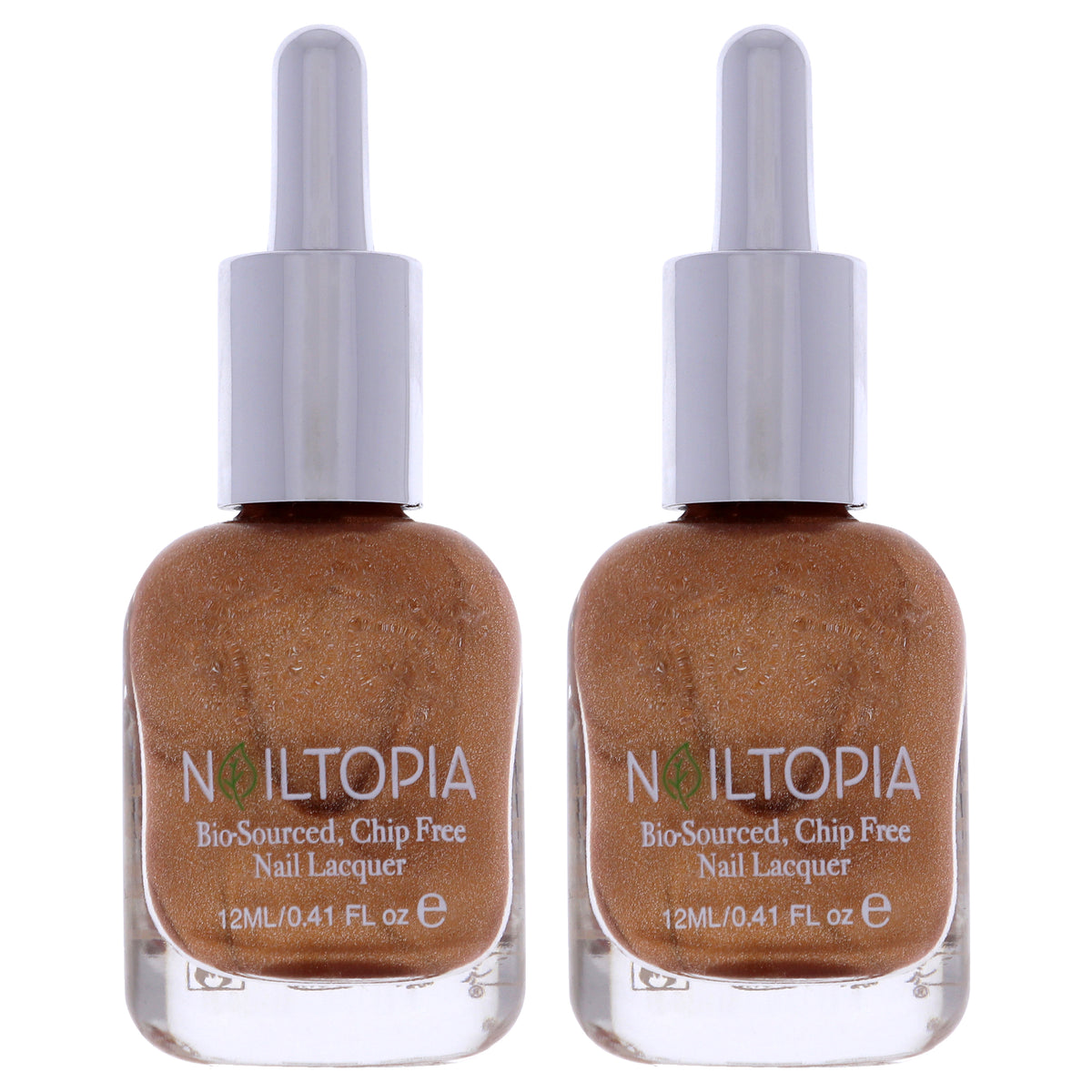Bio-Sourced Chip Free Nail Lacquer - Dream Big by Nailtopia for Women - 0.41 oz Nail Polish - Pack of 2