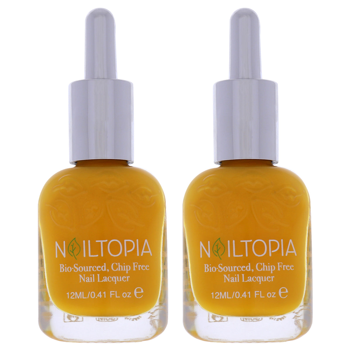 Bio-Sourced Chip Free Nail Lacquer - Glow Up by Nailtopia for Women - 0.41 oz Nail Polish - Pack of 2