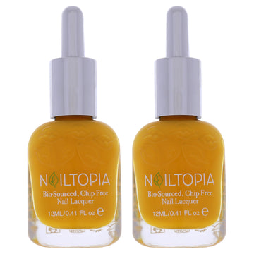 Bio-Sourced Chip Free Nail Lacquer - Glow Up by Nailtopia for Women - 0.41 oz Nail Polish - Pack of 2