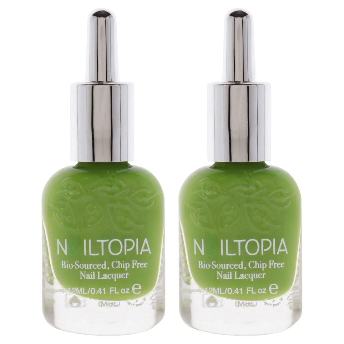 Bio-Sourced Chip Free Nail Lacquer - Green Goddess by Nailtopia for Women - 0.41 oz Nail Polish - Pack of 2