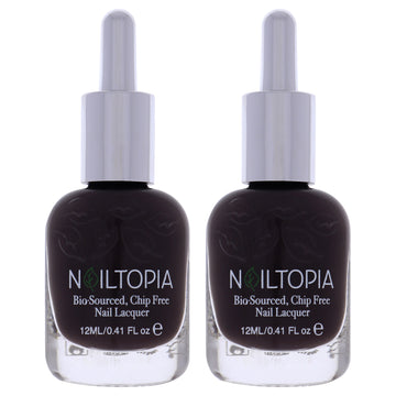 Bio-Sourced Chip Free Nail Lacquer - Hater Blocker by Nailtopia for Women - 0.41 oz Nail Polish - Pack of 2