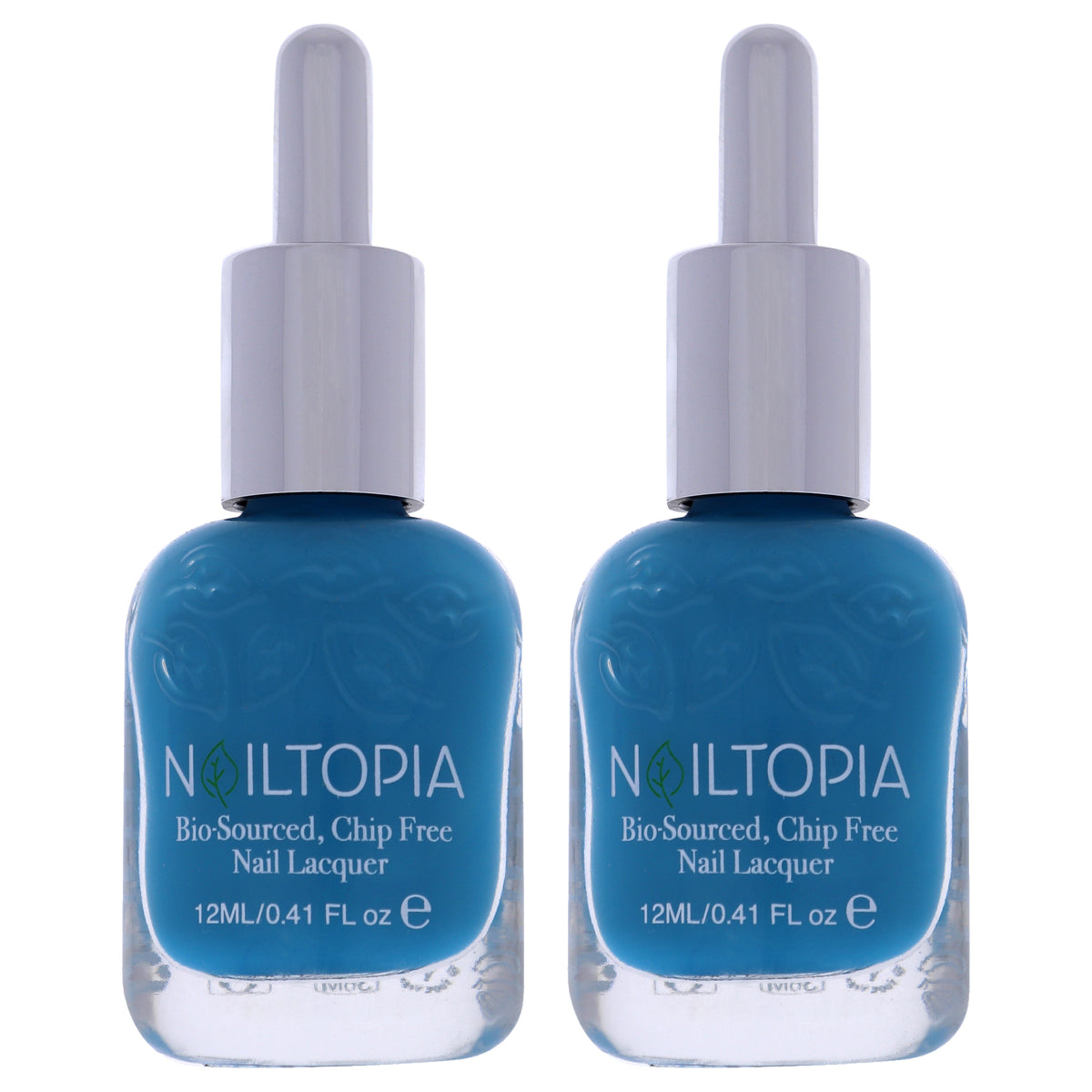 Bio-Sourced Chip Free Nail Lacquer - Hawaiian Blues by Nailtopia for Women - 0.41 oz Nail Polish - Pack of 2