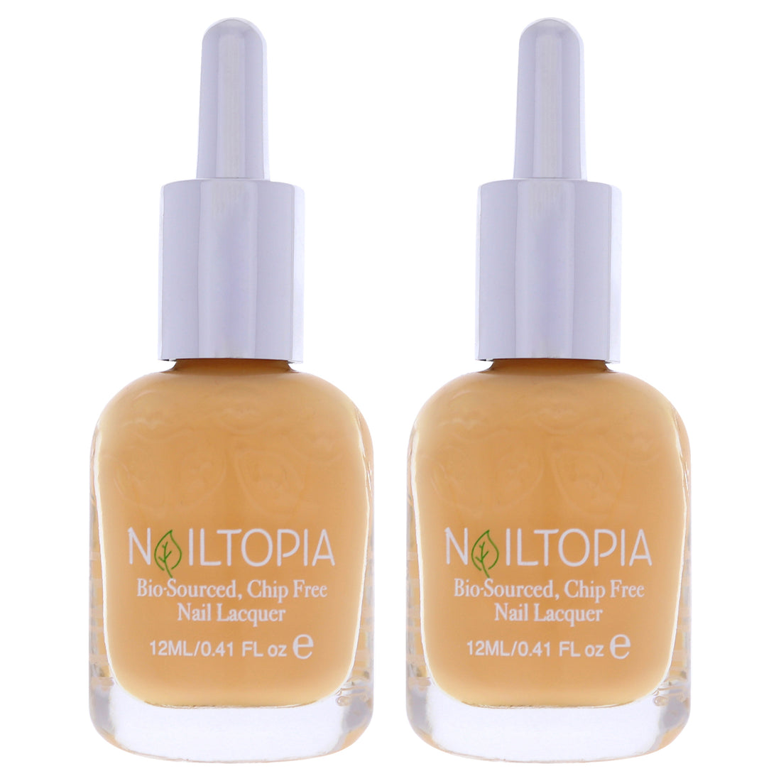 Bio-Sourced Chip Free Nail Lacquer - Just Peachy by Nailtopia for Women - 0.41 oz Nail Polish - Pack of 2