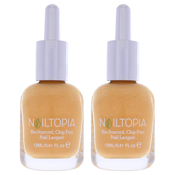 Bio-Sourced Chip Free Nail Lacquer - Just Peachy by Nailtopia for Women - 0.41 oz Nail Polish - Pack of 2