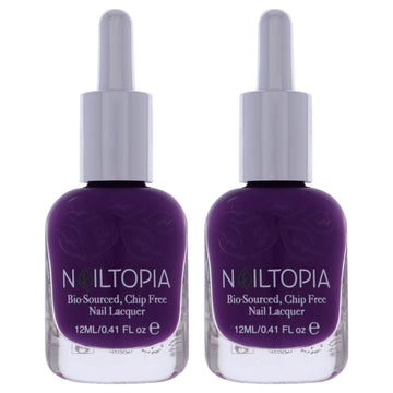 Bio-Sourced Chip Free Nail Lacquer - Slide in my DMs by Nailtopia for Women - 0.41 oz Nail Polish - Pack of 2