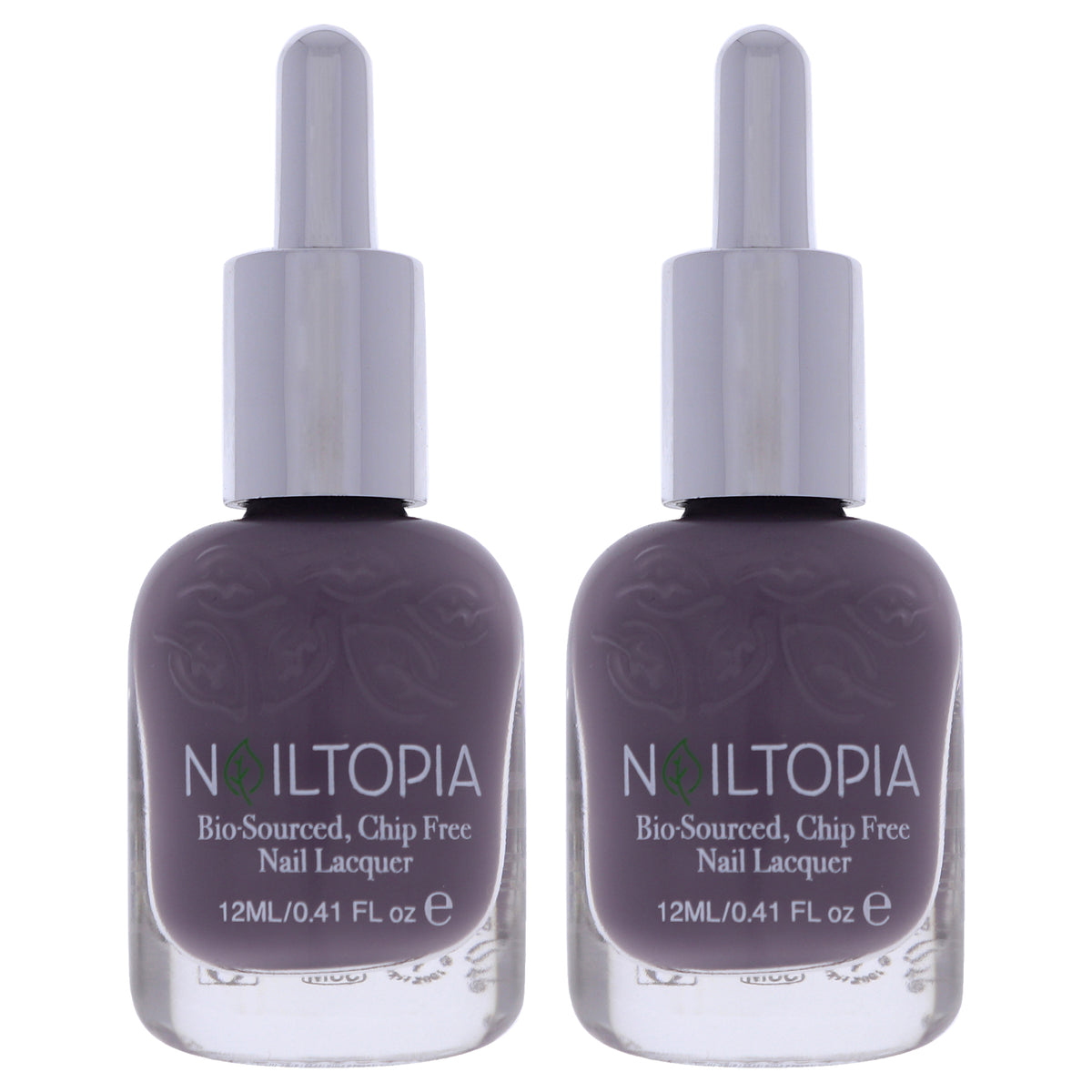 Bio-Sourced Chip Free Nail Lacquer - Smokey Road by Nailtopia for Women - 0.41 oz Nail Polish - Pack of 2