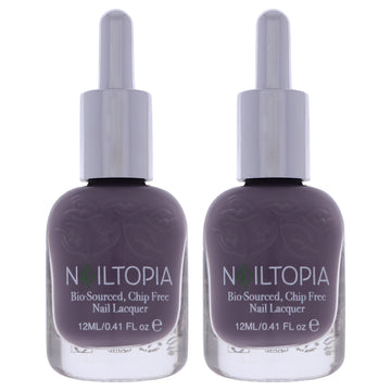 Bio-Sourced Chip Free Nail Lacquer - Smokey Road by Nailtopia for Women - 0.41 oz Nail Polish - Pack of 2