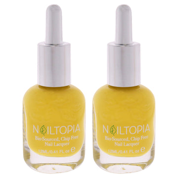 Bio-Sourced Chip Free Nail Lacquer - Sol Glow by Nailtopia for Women - 0.41 oz Nail Polish - Pack of 2