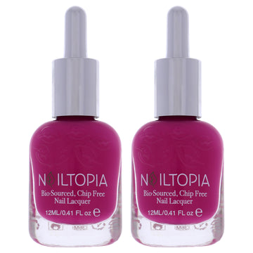 Bio-Sourced Chip Free Nail Lacquer - Thats Hot by Nailtopia for Women - 0.41 oz Nail Polish - Pack of 2