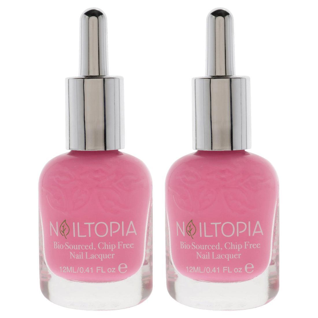 Bio-Sourced Chip Free Nail Lacquer - Think Pink by Nailtopia for Women - 0.41 oz Nail Polish - Pack of 2
