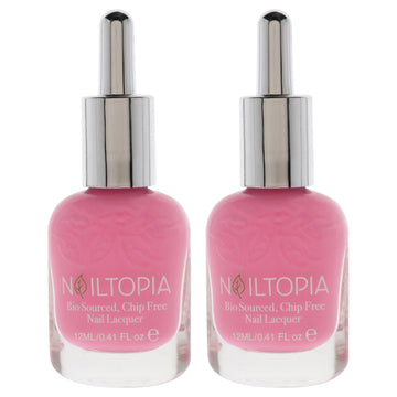 Bio-Sourced Chip Free Nail Lacquer - Think Pink by Nailtopia for Women - 0.41 oz Nail Polish - Pack of 2