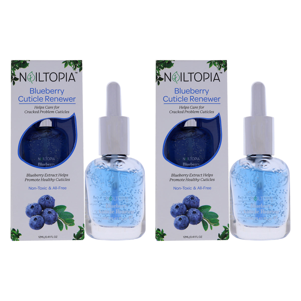 Cuticle Renewer - Blueberry by Nailtopia for Women - 0.41 oz Nail Treatment - Pack of 2