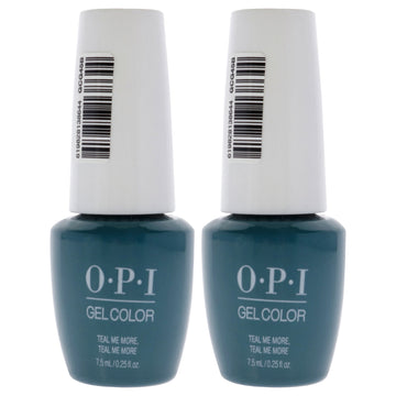 GelColor - GC G45B Teal Me More-Teal Me More by OPI for Women - 0.25 oz Nail Polish - Pack of 2