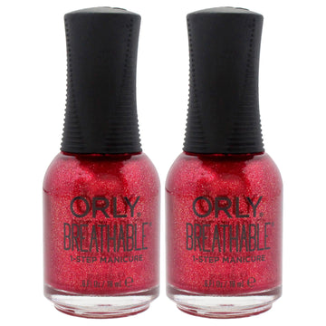 Breathable Treatment Plus Color - 20904 Stronger Than Ever by Orly for Women - 0.6 oz Nail Polish - Pack of 2