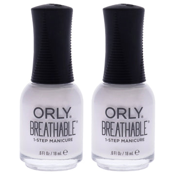 Breathable Treatment Plus Color - 20908 Barely There by Orly for Women - 0.6 oz Nail Polish - Pack of 2