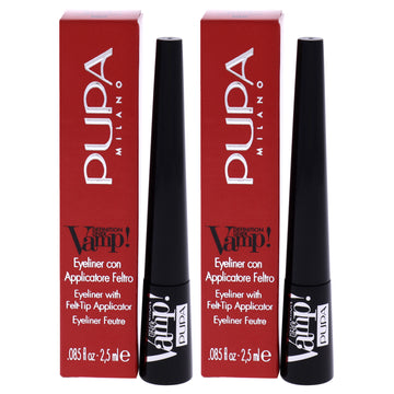 Vamp! Definition Liner - 100 Extra Black by Pupa Milano for Women - 0.85 oz Eyeliner - Pack of 2