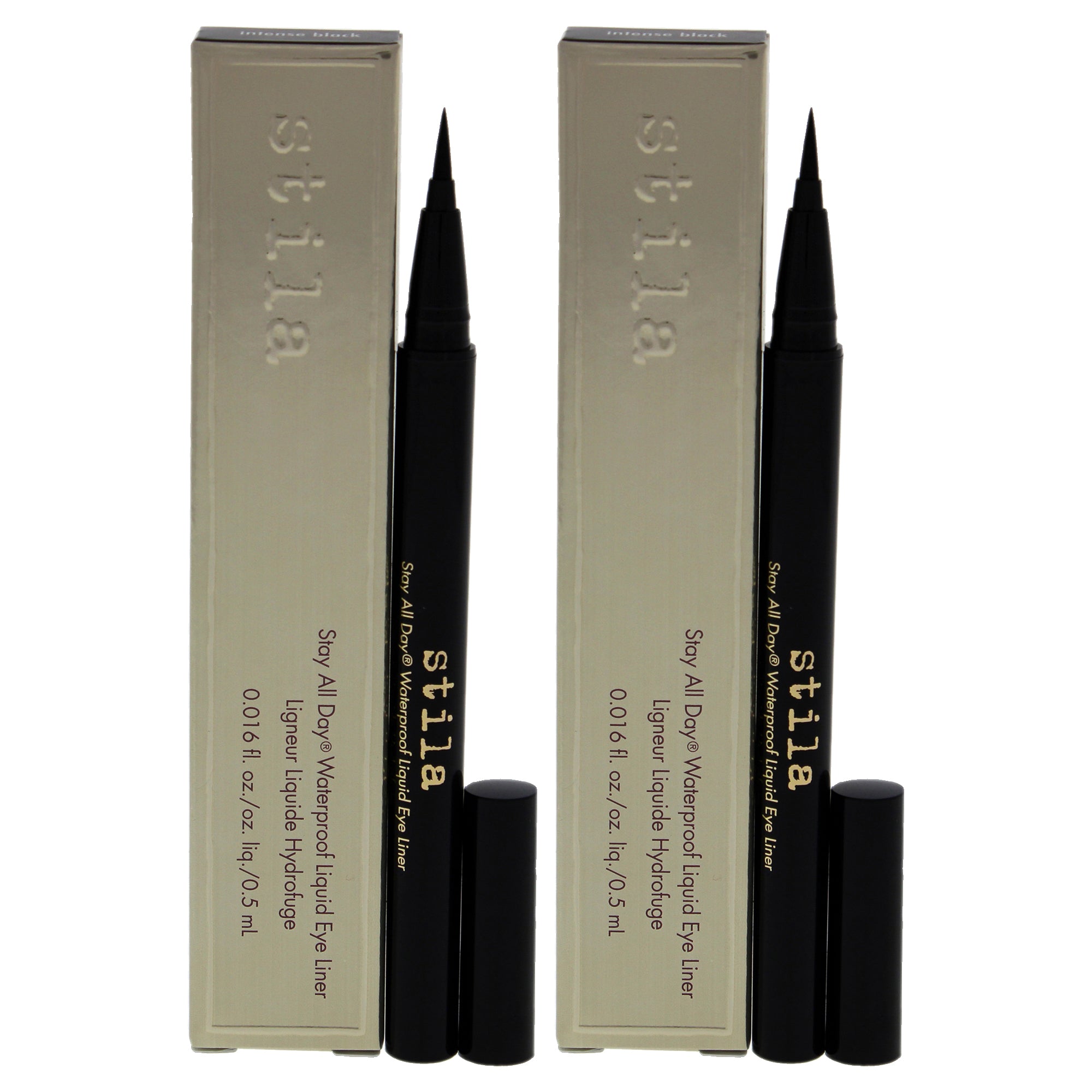 Stay All Day Waterproof Liquid Eye Liner - Intense Black by Stila for Women - 0.016 oz Eyeliner - Pack of 2