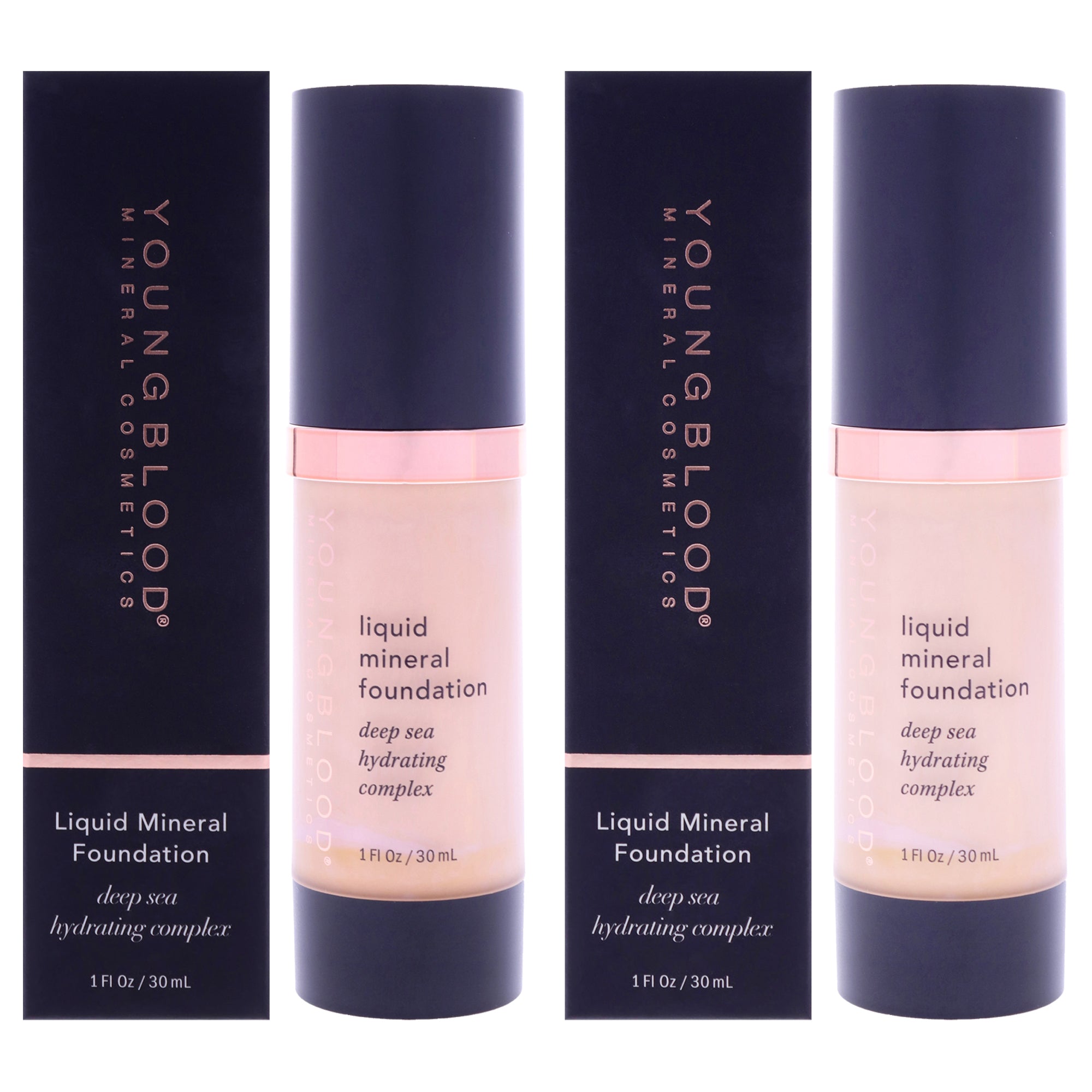 Liquid Mineral Foundation - Pebble by Youngblood for Women - 1 oz Foundation - Pack of 2