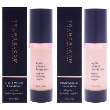 Liquid Mineral Foundation - Pebble by Youngblood for Women - 1 oz Foundation - Pack of 2