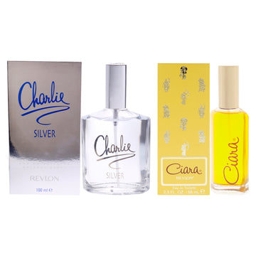 Charlie Silver and Ciara Kit by Revlon for Women - 2 Pc Kit 3.4 oz EDT Spray, 2.3 oz EDT Spray