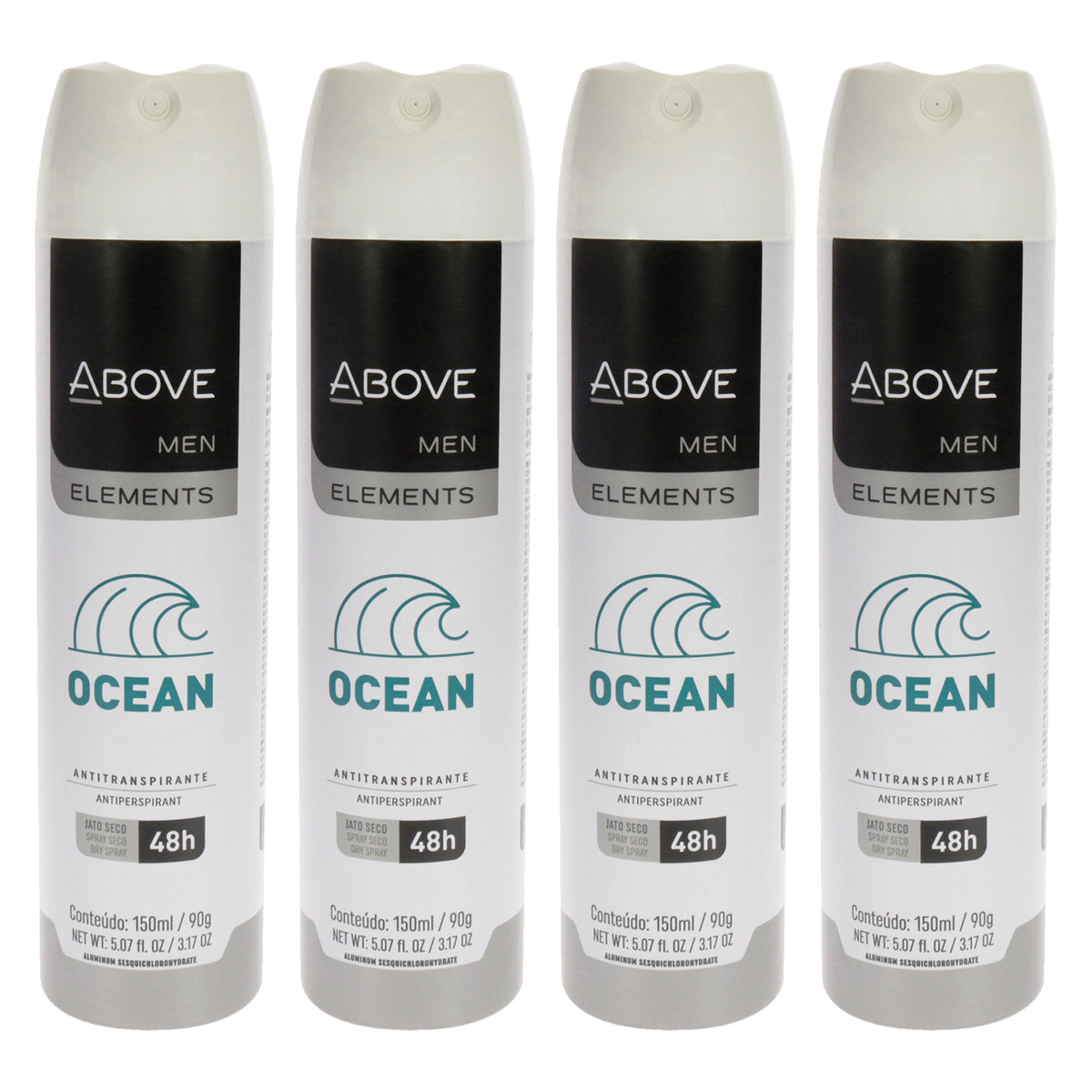 48 Hours Element Antiperspirant Deodorant - Ocean by Above for Men - 3.17 oz Deodorant Spray - Pack of 4