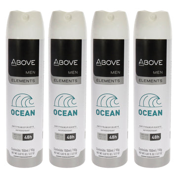 48 Hours Element Antiperspirant Deodorant - Ocean by Above for Men - 3.17 oz Deodorant Spray - Pack of 4