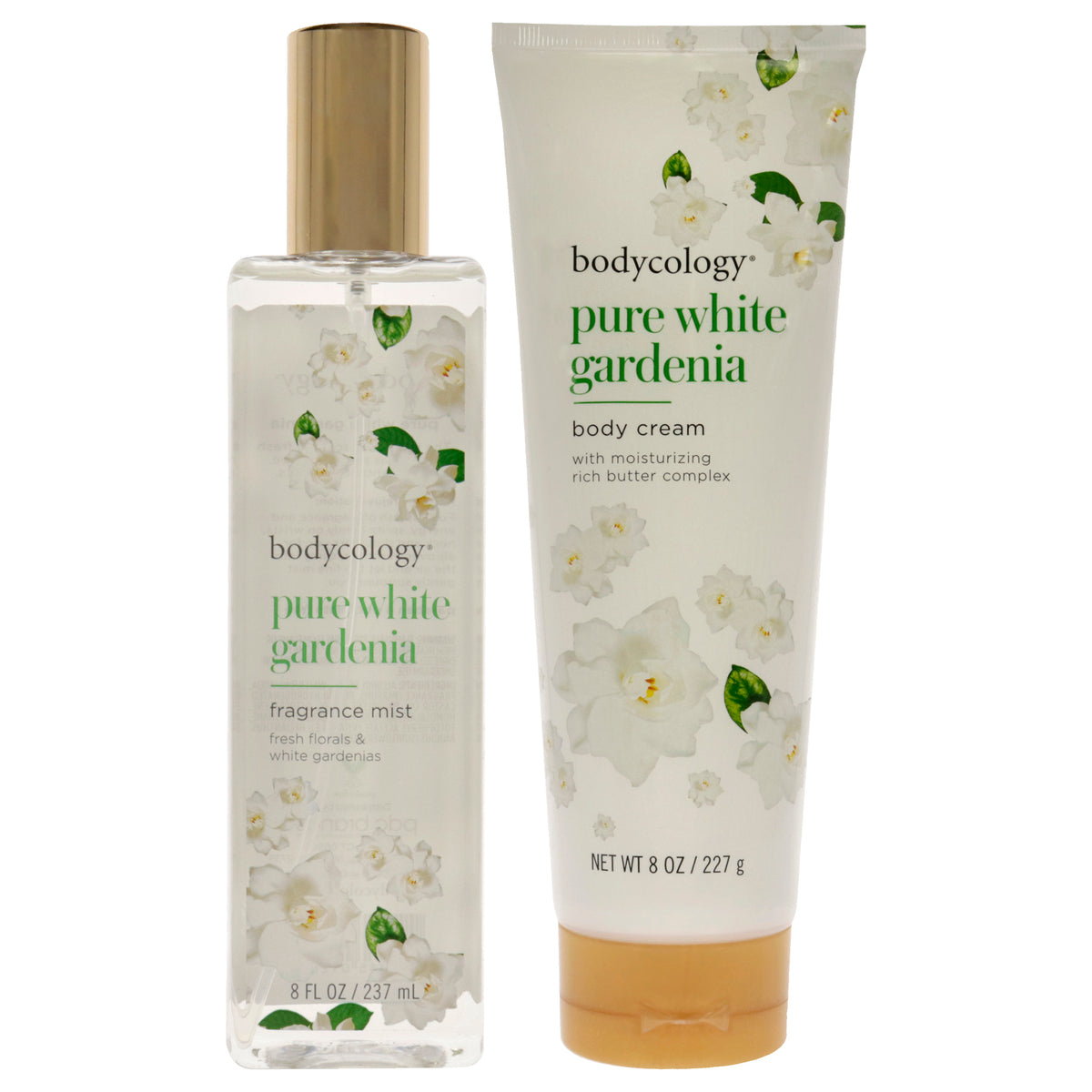 Pure White Gardenia Kit by Bodycology for Women - 2 Pc Kit 8oz Body Cream, 8oz Fragrance Mist