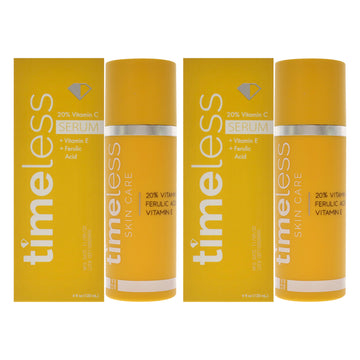 Vitamin C Plus E 20 Percent Ferulic Acid Serum by Timeless for Unisex - 4 oz Serum - Pack of 2