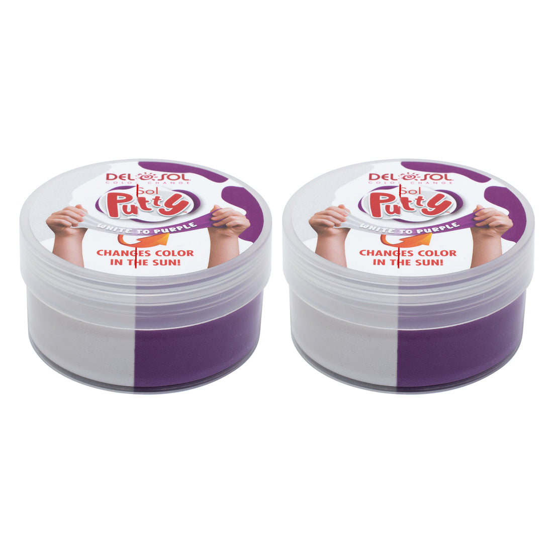 Color-Changing Sol Putty - White to Purple by DelSol for Unisex - 1 Pc Putty - Pack of 2