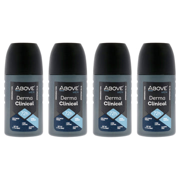 72 Hours Derma Clinical Antiperspirant Deodorant by Above for Men - 1.7 oz Deodorant Roll-On - Pack of 4