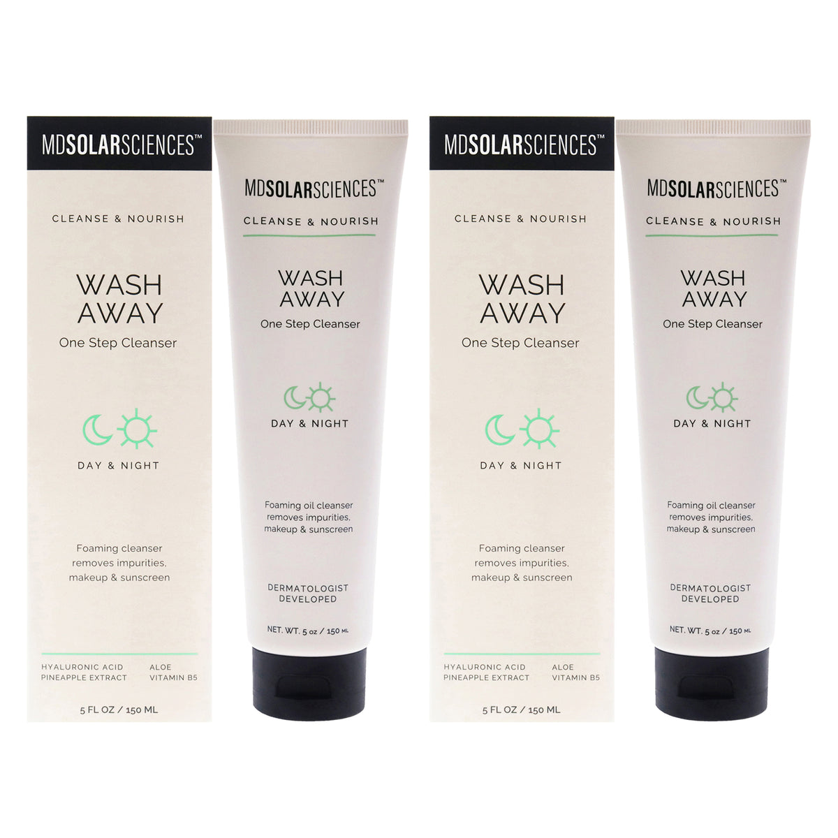 Wash Away Cleanser by MDSolarSciences for Unisex - 5 oz Cleanser - Pack of 2