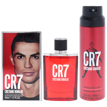 CR7 Kit by Cristiano Ronaldo for Men - 2 Pc Kit 1.7oz EDT Spray, 6.8oz Body Spray