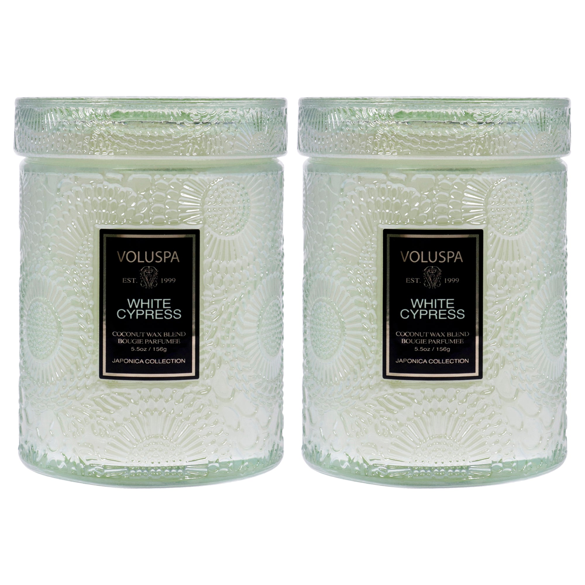 Japonica Collection Small - White Cypress - Pack of 2 by Voluspa for Unisex - 5.5 oz Candle