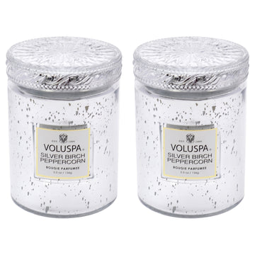 Japonica Collection Small - Silver Birch Peppercorn by Voluspa for Unisex - 2 x 5.5 oz Candle