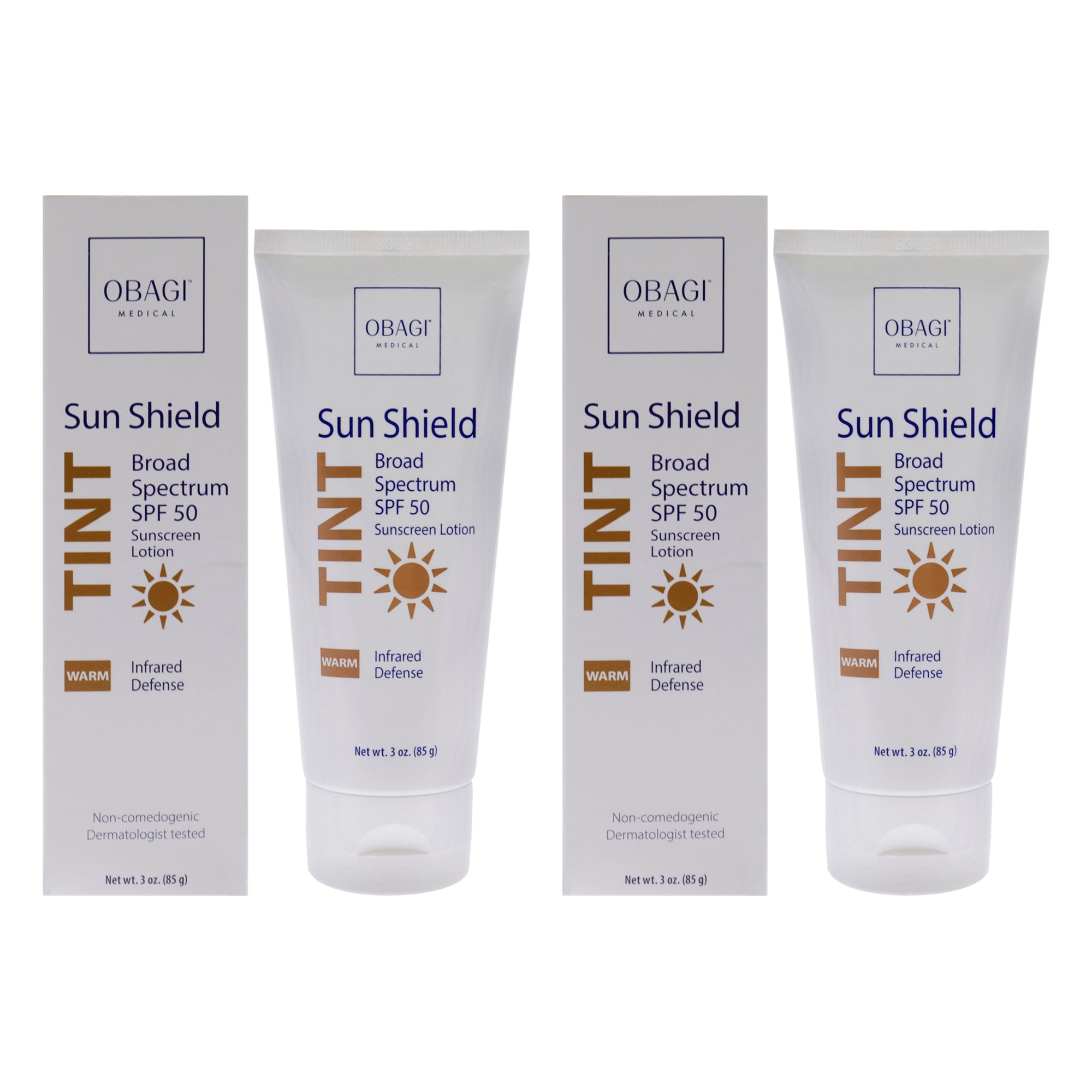 Sun Shield Tint SPF 50 - Warm Kit by Obagi for Unisex - 2 x 3 oz Sunscreen