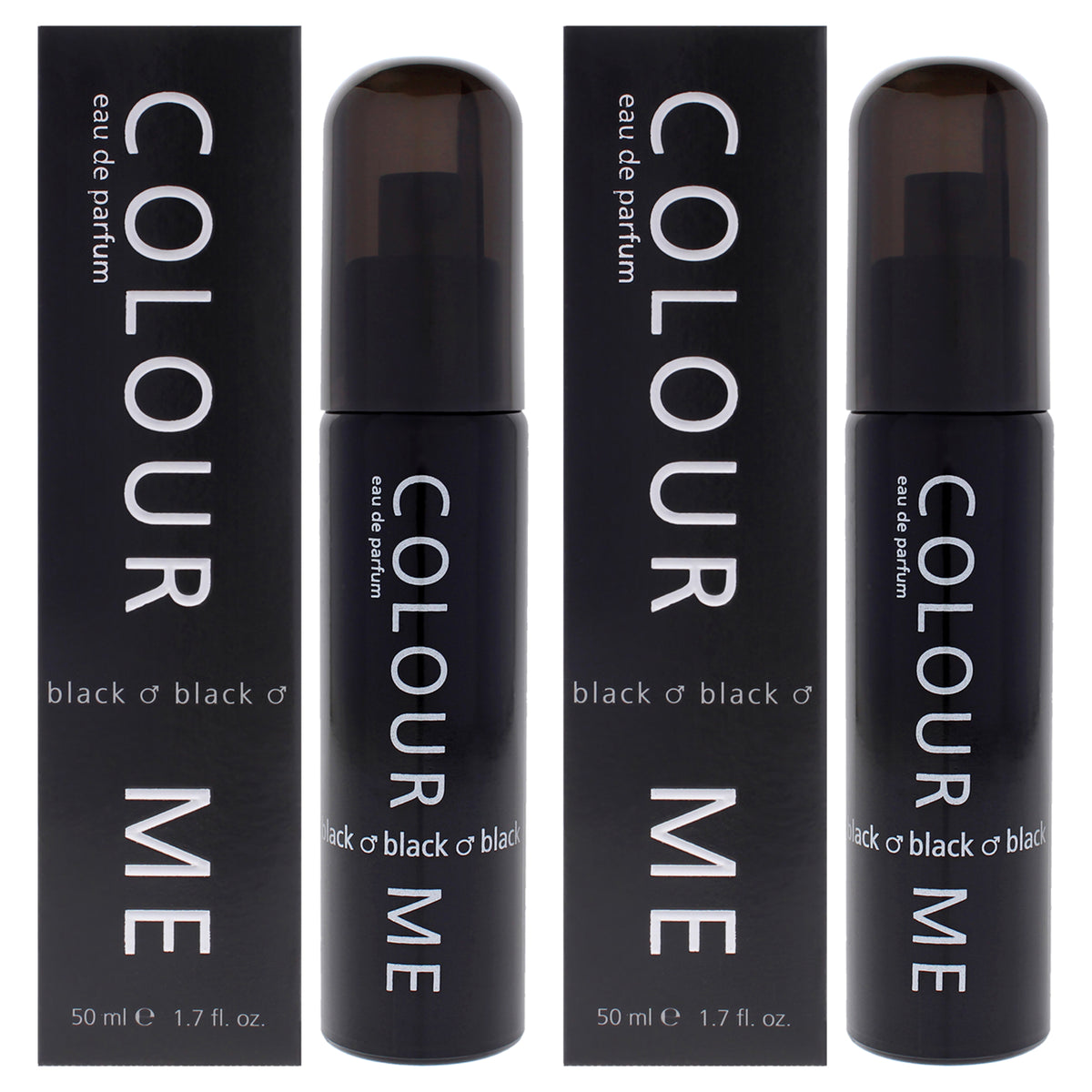 Colour Me Black by Milton Lloyd for Men - 1.7 oz EDP Spray - Pack of 2