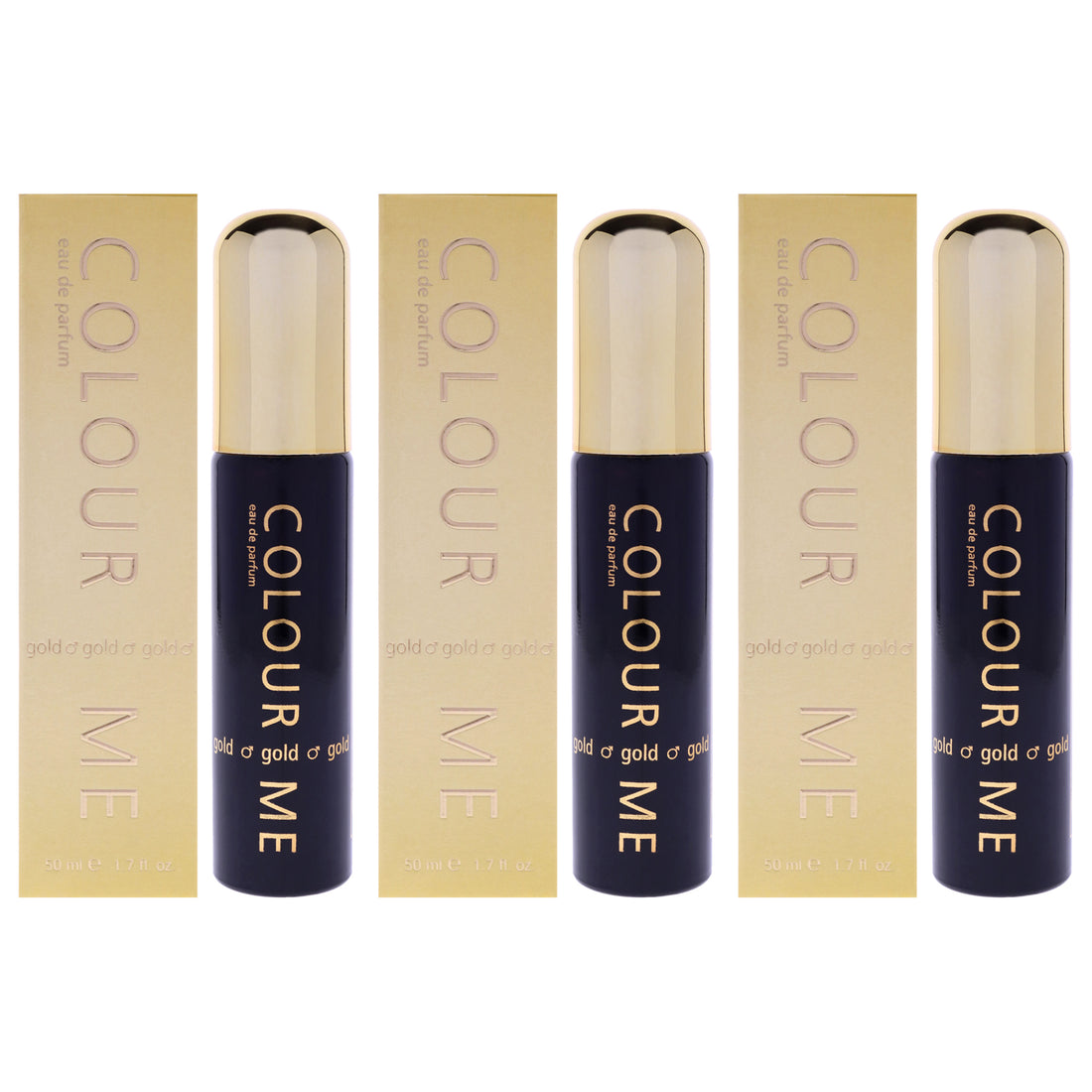 Colour Me Gold by Milton Lloyd for Men - 1.7 oz EDP Spray - Pack of 3