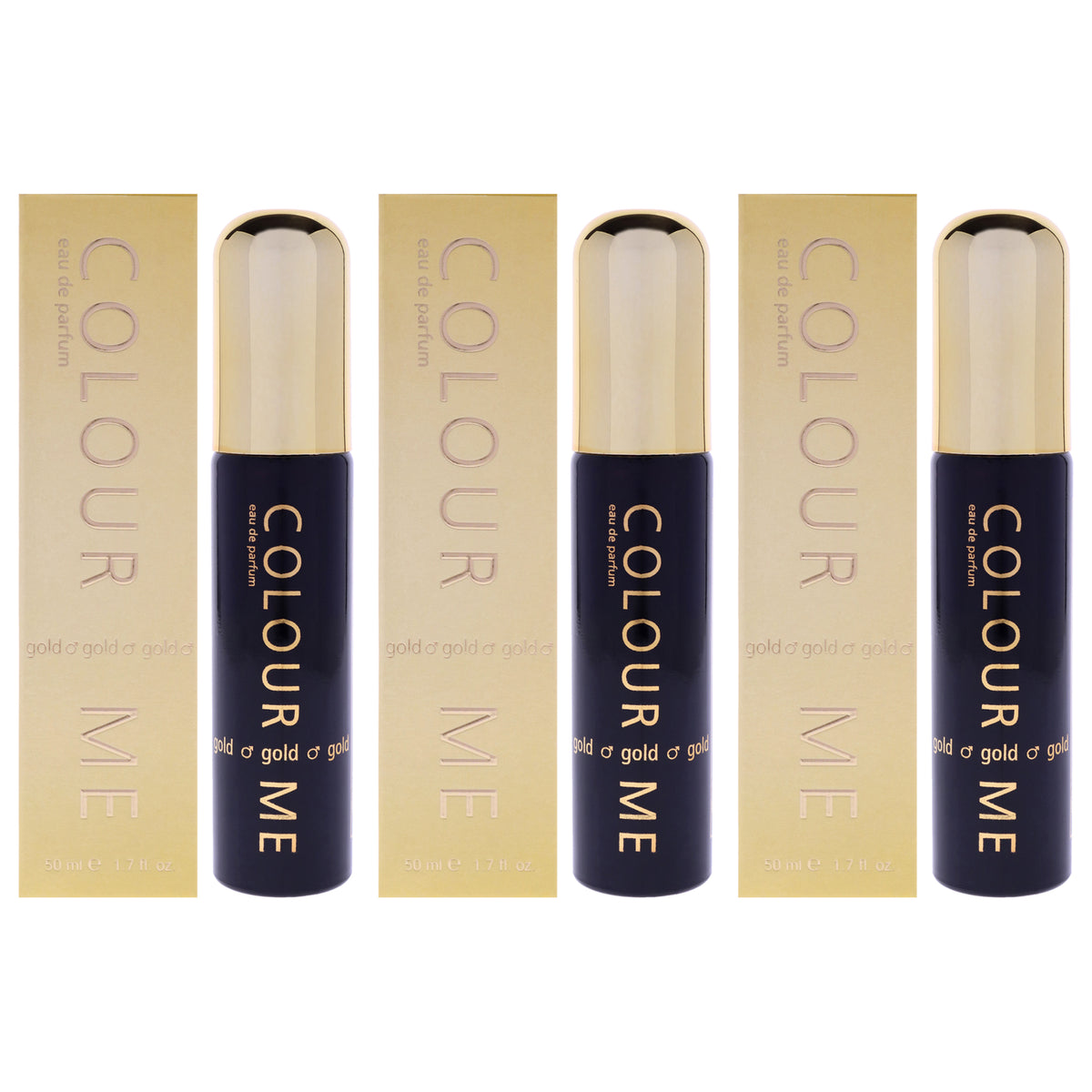 Colour Me Gold by Milton Lloyd for Men - 1.7 oz EDP Spray - Pack of 3